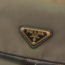 PRADA Shoulder Bag Nylon Khaki Gold Auth 154525-19