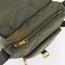 PRADA Shoulder Bag Nylon Khaki Gold Auth 154525-20