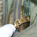 PRADA Shoulder Bag Nylon Khaki Gold Auth 154525-26