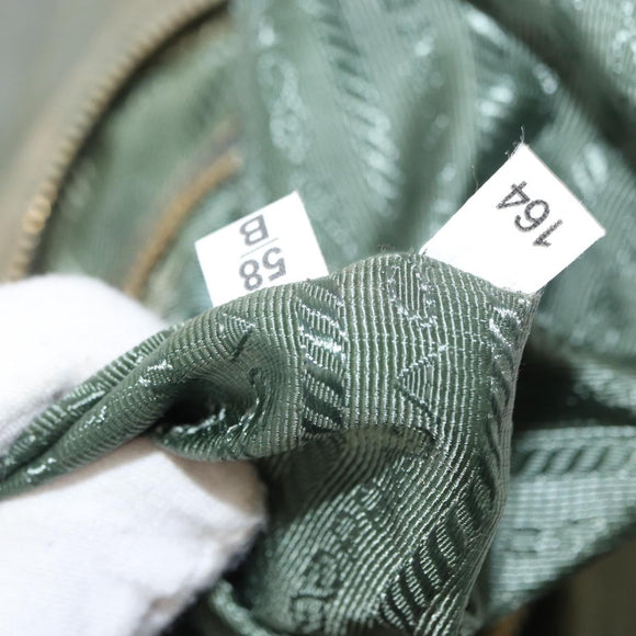 PRADA Shoulder Bag Nylon Khaki Gold Auth 154525