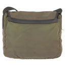 PRADA Shoulder Bag Nylon Khaki Gold Auth 154525-2