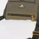 PRADA Shoulder Bag Nylon Khaki Gold Auth 154525-6