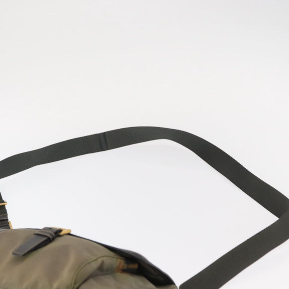 PRADA Shoulder Bag Nylon Khaki Gold Auth 154525