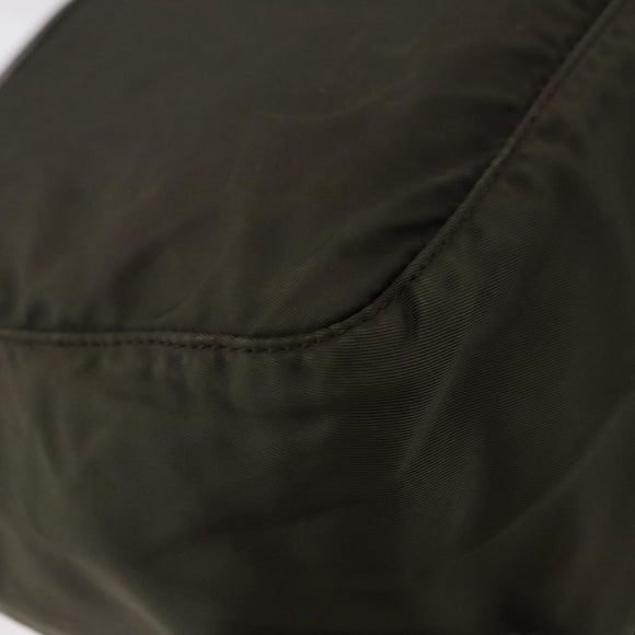 PRADA Shoulder Bag Nylon Khaki Silver Auth 154526