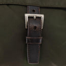 PRADA Shoulder Bag Nylon Khaki Silver Auth 154526-14