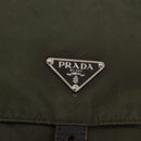 PRADA Shoulder Bag Nylon Khaki Silver Auth 154526-15