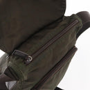 PRADA Shoulder Bag Nylon Khaki Silver Auth 154526-18