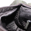 PRADA Shoulder Bag Nylon Khaki Silver Auth 154526-22