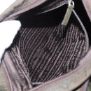 PRADA Shoulder Bag Nylon Khaki Silver Auth 154526-25