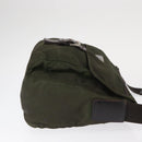 PRADA Shoulder Bag Nylon Khaki Silver Auth 154526-4