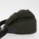PRADA Shoulder Bag Nylon Khaki Silver Auth 154526-5