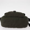 PRADA Shoulder Bag Nylon Khaki Silver Auth 154526-9