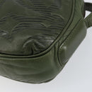 LOEWE Anagram Shoulder Bag Leather Green Auth 154527-9