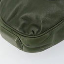 LOEWE Anagram Shoulder Bag Leather Green Auth 154527-14