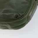 LOEWE Anagram Shoulder Bag Leather Green Auth 154527-15
