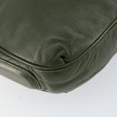 LOEWE Anagram Shoulder Bag Leather Green Auth 154527-16