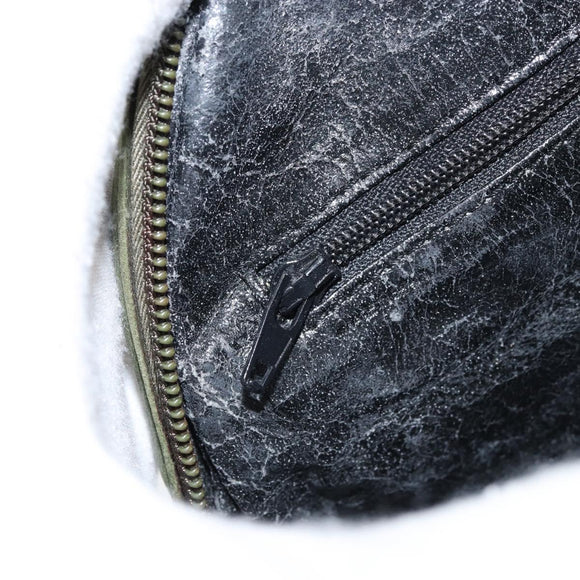 LOEWE Anagram Shoulder Bag Leather Green Auth 154527