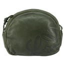 LOEWE Anagram Shoulder Bag Leather Green Auth 154527-13