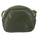 LOEWE Anagram Shoulder Bag Leather Green Auth 154527-2