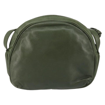 LOEWE Anagram Shoulder Bag Leather Green Auth 154527 - 0