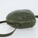 LOEWE Anagram Shoulder Bag Leather Green Auth 154527-4