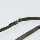 LOEWE Anagram Shoulder Bag Leather Green Auth 154527-8