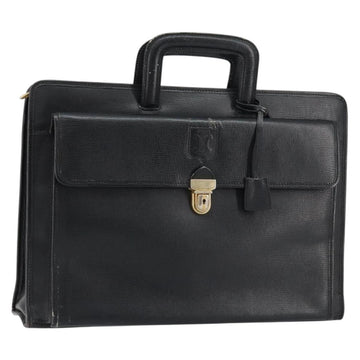 CELINE Hand Bag Leather Black Gold Auth 154528