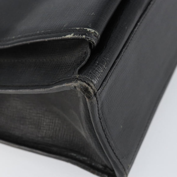 CELINE Hand Bag Leather Black Gold Auth 154528