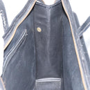 CELINE Hand Bag Leather Black Gold Auth 154528-19