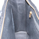 CELINE Hand Bag Leather Black Gold Auth 154528-20