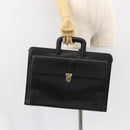 CELINE Hand Bag Leather Black Gold Auth 154528-24