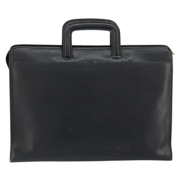 CELINE Hand Bag Leather Black Gold Auth 154528 - 0