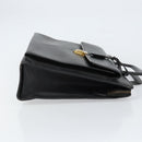 CELINE Hand Bag Leather Black Gold Auth 154528-3