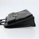 CELINE Hand Bag Leather Black Gold Auth 154528-4