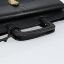 CELINE Hand Bag Leather Black Gold Auth 154528-7