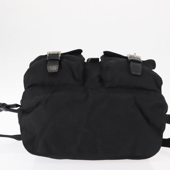 PRADA Backpack Nylon Black Silver Auth 154529