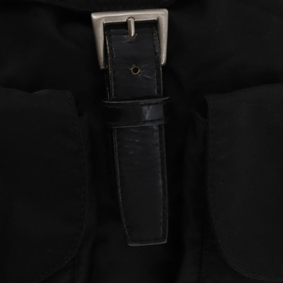 PRADA Backpack Nylon Black Silver Auth 154529