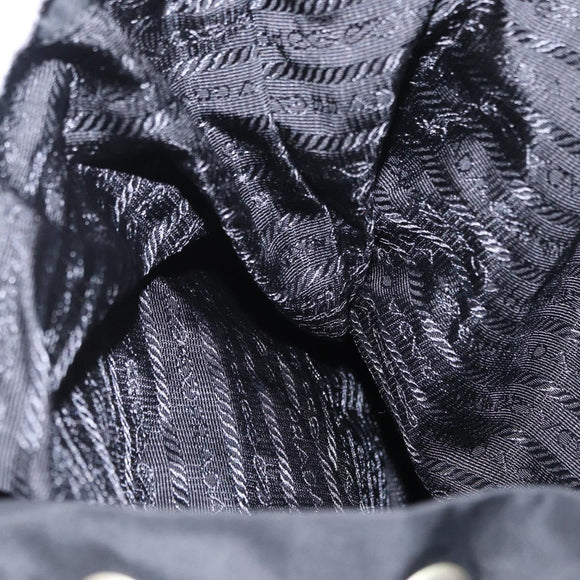 PRADA Backpack Nylon Black Silver Auth 154529