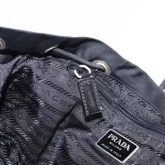 PRADA Backpack Nylon Black Silver Auth 154529
