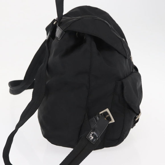 PRADA Backpack Nylon Black Silver Auth 154529
