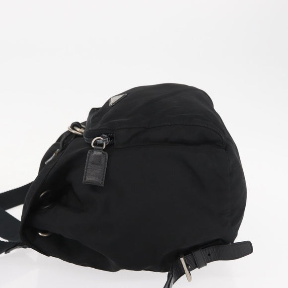 PRADA Backpack Nylon Black Silver Auth 154530