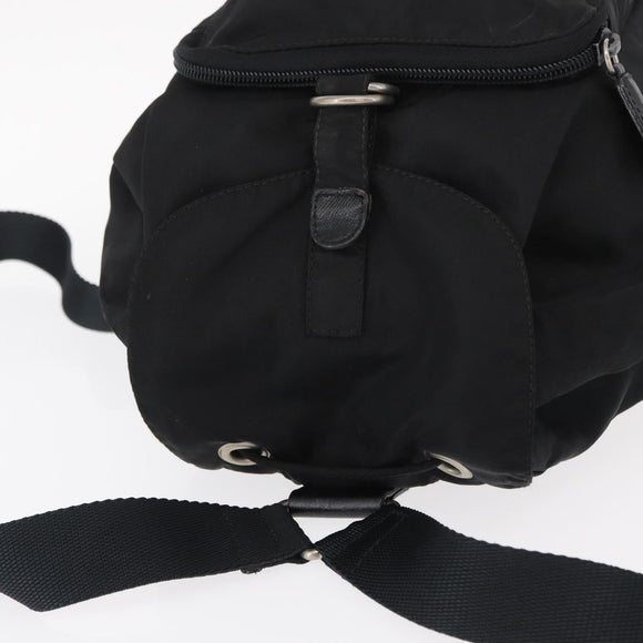 PRADA Backpack Nylon Black Silver Auth 154530