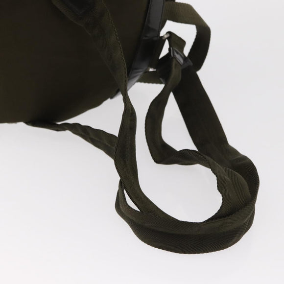 PRADA Backpack Nylon Khaki Silver Auth 154531