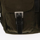 PRADA Backpack Nylon Khaki Silver Auth 154531-22