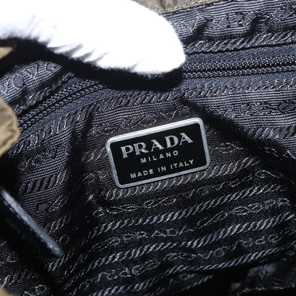 PRADA Backpack Nylon Khaki Silver Auth 154531