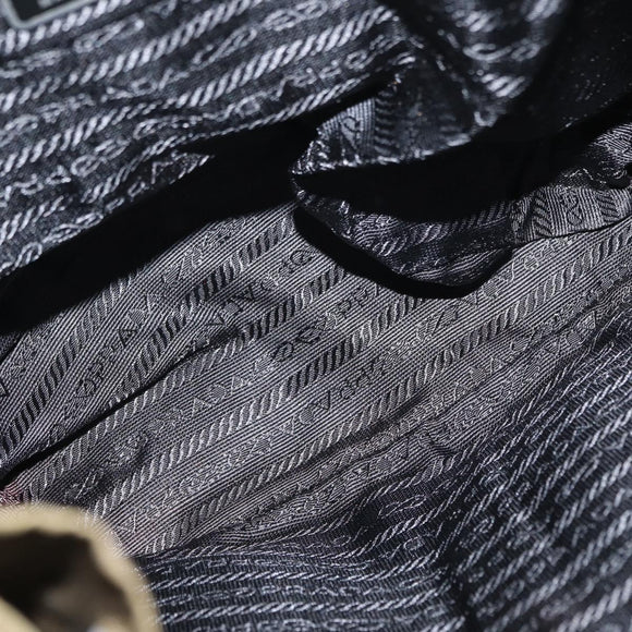 PRADA Backpack Nylon Khaki Silver Auth 154531