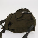 PRADA Backpack Nylon Khaki Silver Auth 154531-4