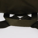 PRADA Backpack Nylon Khaki Silver Auth 154531-7