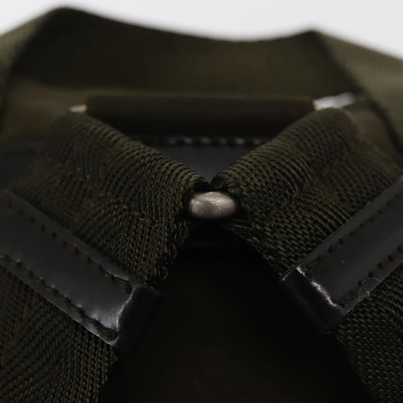 PRADA Backpack Nylon Khaki Silver Auth 154531