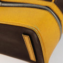 PRADA Hand Bag Canvas Yellow Brown Auth 154533-8